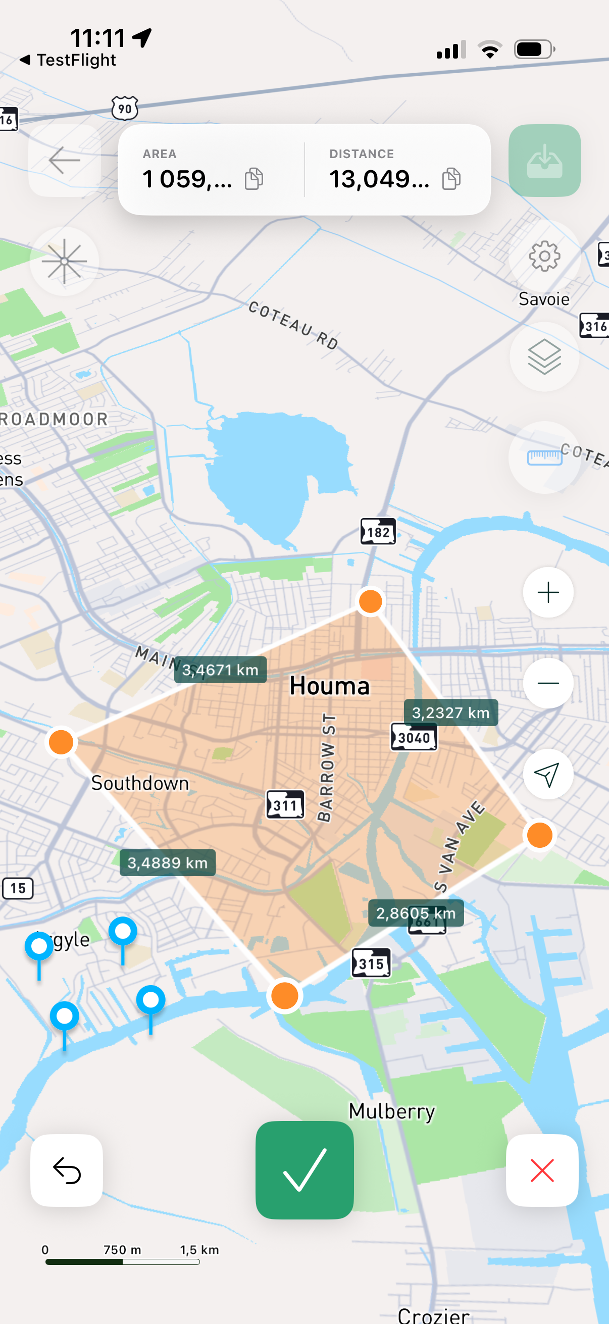 GPS measurement on satellite view